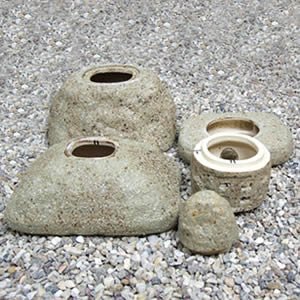 Amazon.co.jp: 信楽焼 灯籠（とうろう） 15号岩石雪見【ok-0065】 灯篭